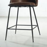 BRANSON - Brown Vegan Leather Counter Stool
