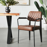 MARIANA - Brown Leather Dining Chair