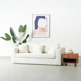 CAMERON - Cream Fabric Sofabed with Memory Foam Mattress