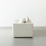 CAMERON - Cream Fabric Sofabed with Memory Foam Mattress