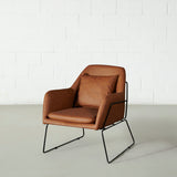 BROOK - Brown Leather Lounge Chair
