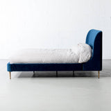 MEREDITH - Dark Blue Velvet Bed - Wazo Furniture
