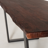 Live Edge Acacia Dining Table With Black U Legs/Honey Walnut - Wazo Furniture