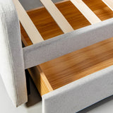 ANNISTON - Grey Fabric Bed with Storage - Wazo Furniture