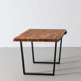Acacia Natural Wood Live Edge Table with Black U-Shaped Legs/Natural Color - Wazo Furniture