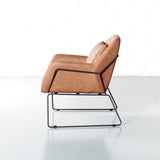 BROOK - Brown Leather Lounge Chair