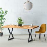 TIME - Acacia Live Edge Table Hourglass Black