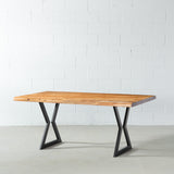 TIME - Acacia Live Edge Table Hourglass Black