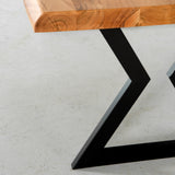 TIME - Acacia Live Edge Table Hourglass Black