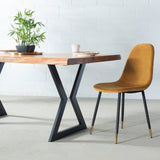 TIME - Acacia Live Edge Table Hourglass Black