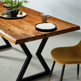 TIME - Acacia Live Edge Table Hourglass Black