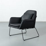 BROOK - Black Leather Lounge Chair