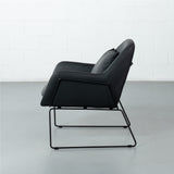 BROOK - Black Leather Lounge Chair