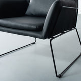 BROOK - Black Leather Lounge Chair