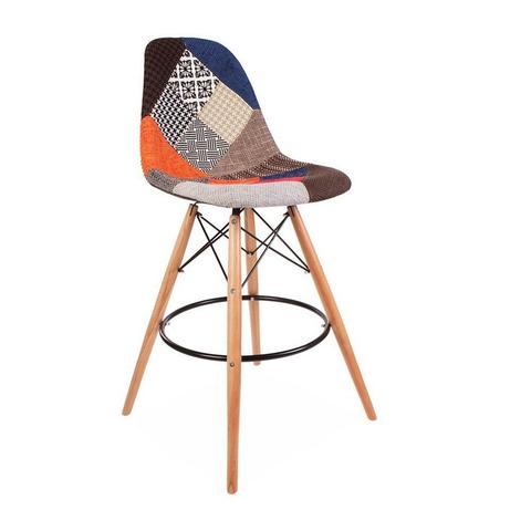 Charles Eames Style Eiffel Leg Bar Stool Patchwork 27"