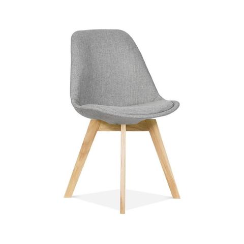 Eames Style Oak Chair Fabric Seat