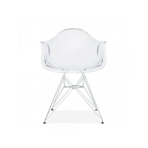 Eiffel Base Ghost Arm Chair Chrome Legs