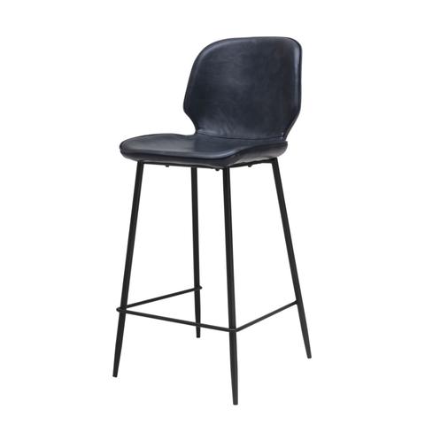 Monroe Leather Bar Stool (Black)