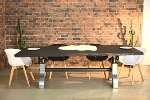 JONAVA Live Edge Acacia Table (Black) - Wazo Furniture