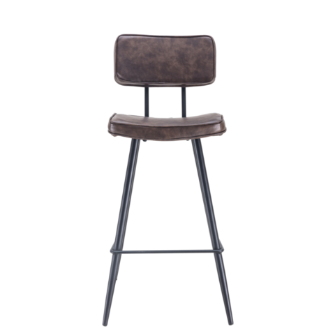 BLAKE Leather Bar Stool (Brown) - Wazo Furniture