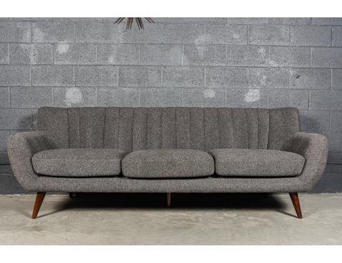 Marcus Sofa Dark Grey with Round Walnut Legs 90 (in)