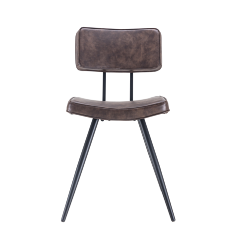 BLAKE Leather Dining Chair (Brown) - Wazo Furniture