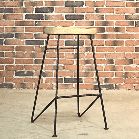 MAYER Rustic Tractor Wooden Bar Stool