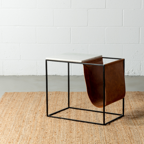 NORA Leather Dining Chair (Brown)