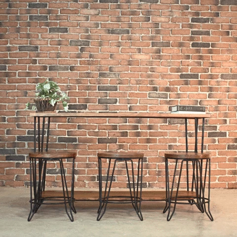 MATTIA - Acacia Wood Console Table Set