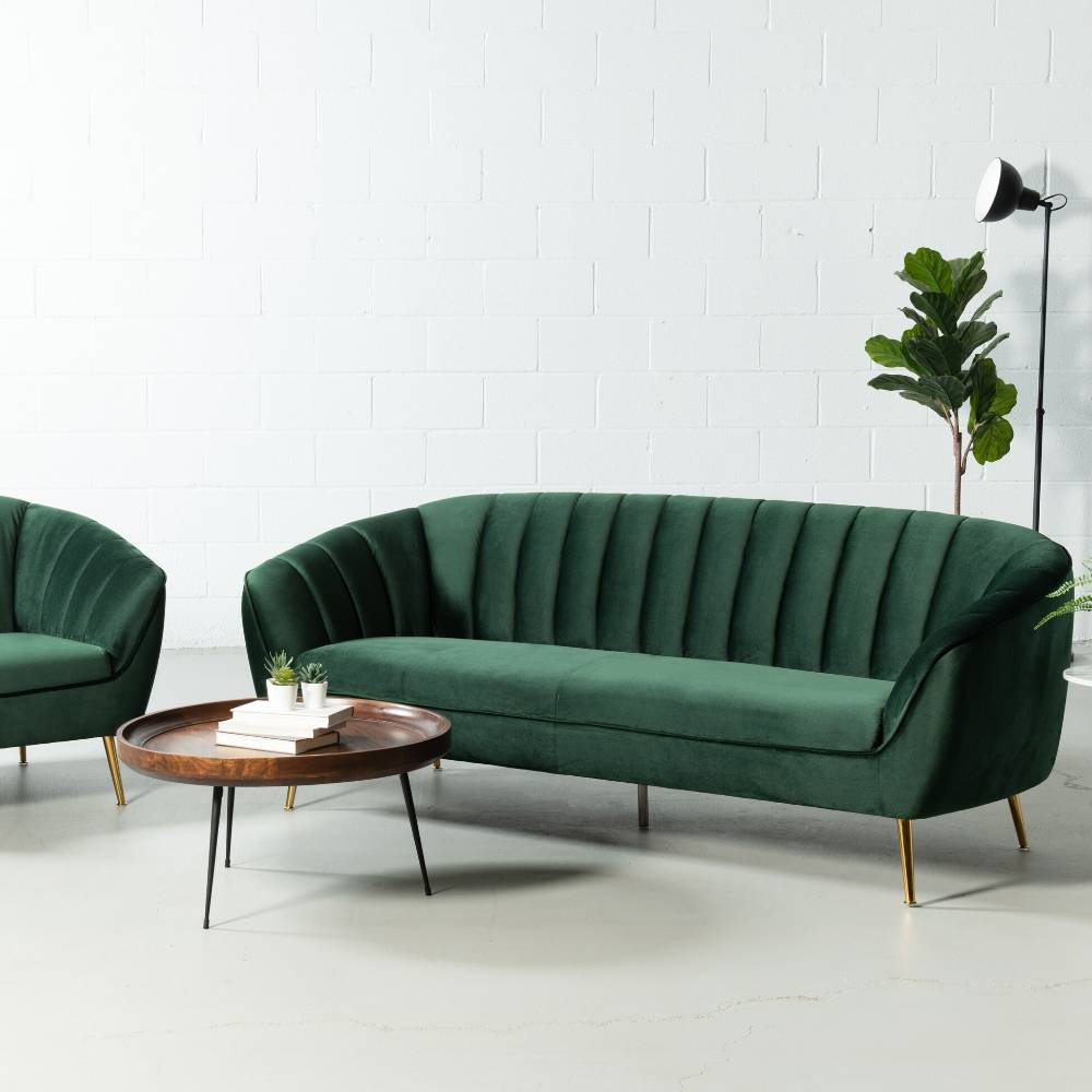 AUDREY - Green Fabric Sofa