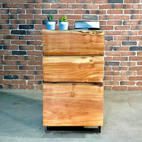 HAROLD Acacia Live Edge Filing Cabinet - Wazo Furniture