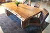 Acacia Live Edge Table with Wooden Plank Legs/Natural Color - Wazo Furniture