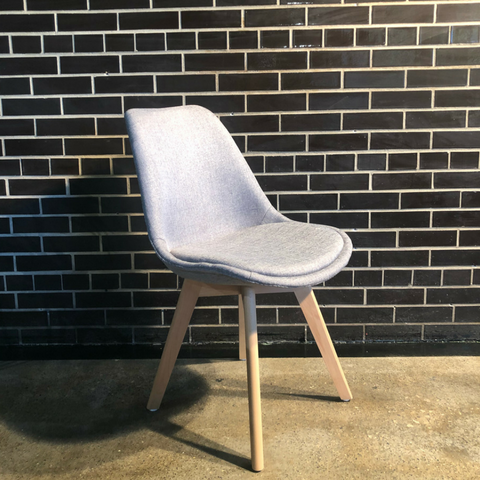 Eames Style Oak Chair Fabric Seat - Wazo Furniture