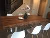 Acacia Live Edge Wood Table with Chrome U Legs/Natural Color - Wazo Furniture