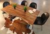Acacia Live Edge Dining Table with Black X Shaped Legs/Natural Color - Wazo Furniture