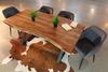 Acacia Live Edge Dining Table with Black X Shaped Legs/Natural Color - Wazo Furniture