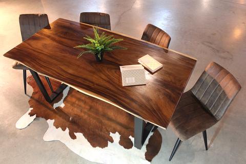 Sophia Live Edge Suar Table with U Shaped Legs