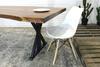 Live Edge Acacia Wood Table with Black Farmhouse Legs/Natural - Wazo Furniture