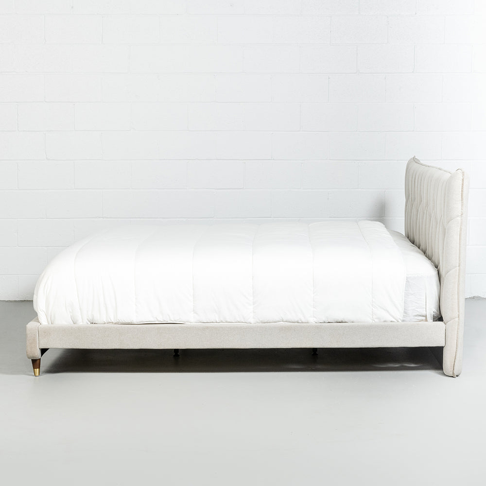 MAPLE - Light Grey Fabric Bed - Wazo Furniture
