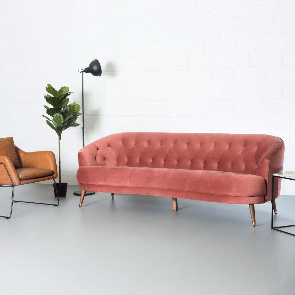 MARLON - Pink Fabric Sofa