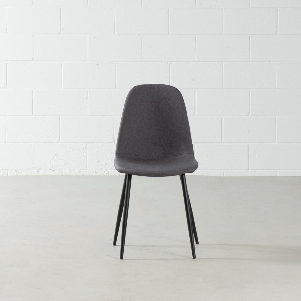 MILAN - Eames Style Dark Grey Fabric Dining Chair