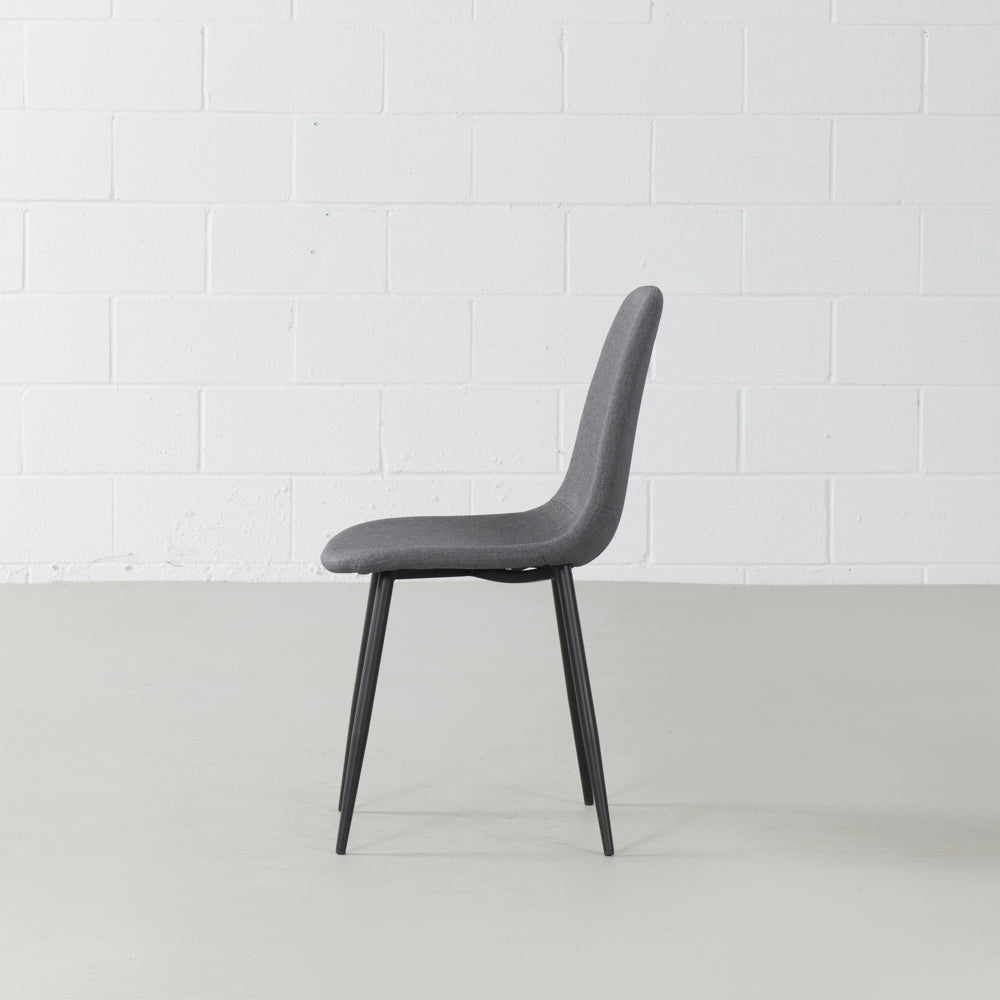 MILAN - Eames Style Dark Grey Fabric Dining Chair