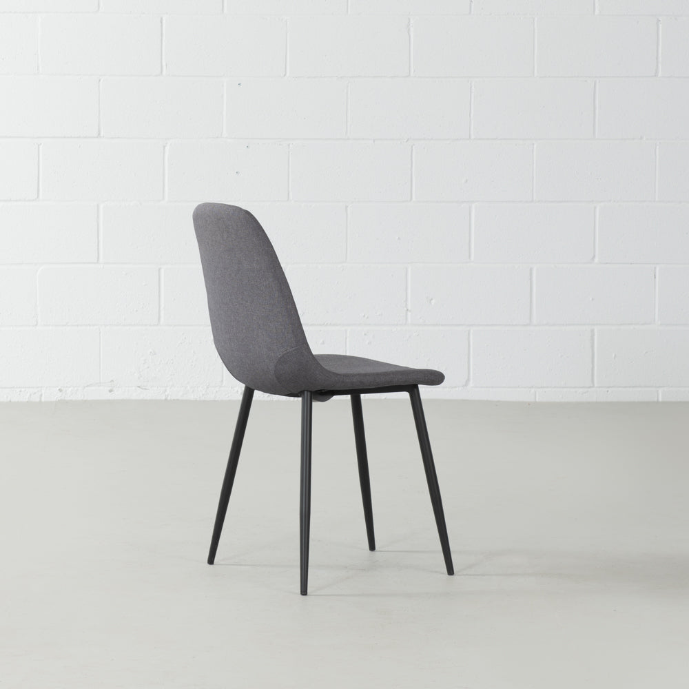 MILAN - Eames Style Dark Grey Fabric Dining Chair
