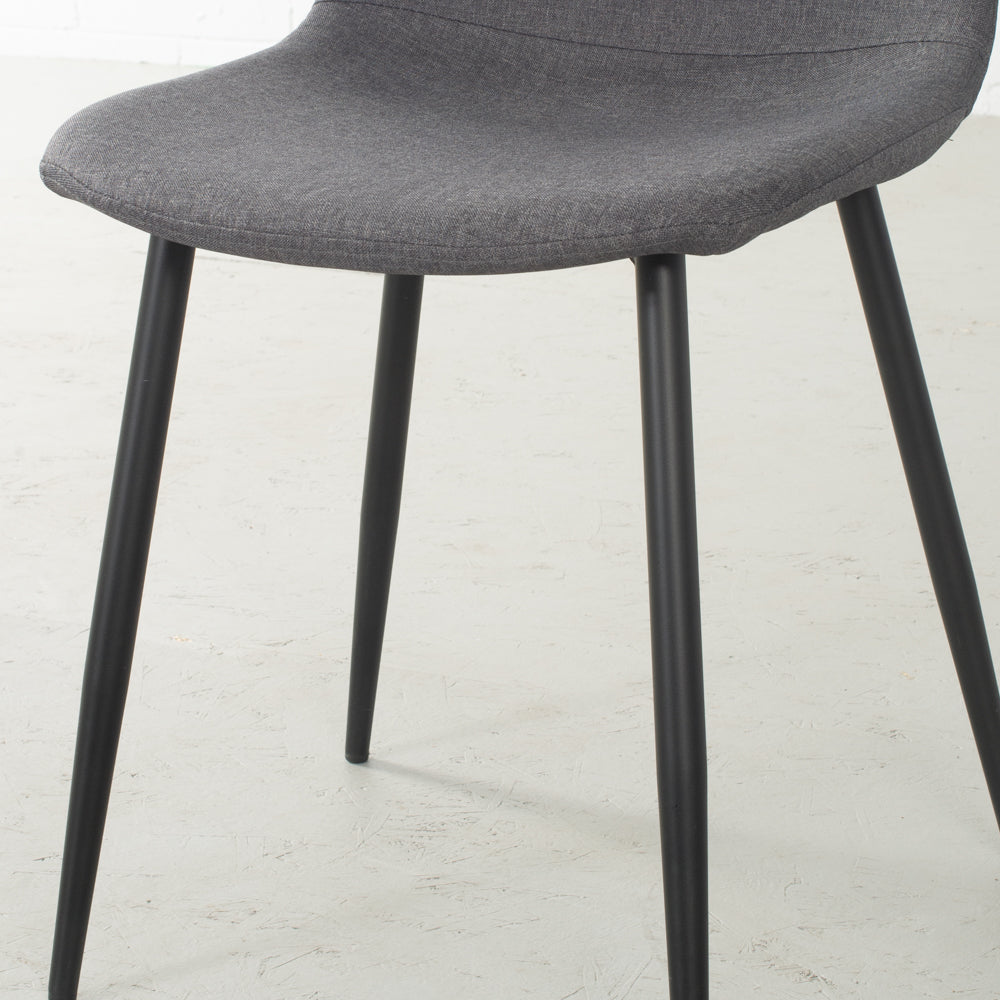 MILAN - Eames Style Dark Grey Fabric Dining Chair