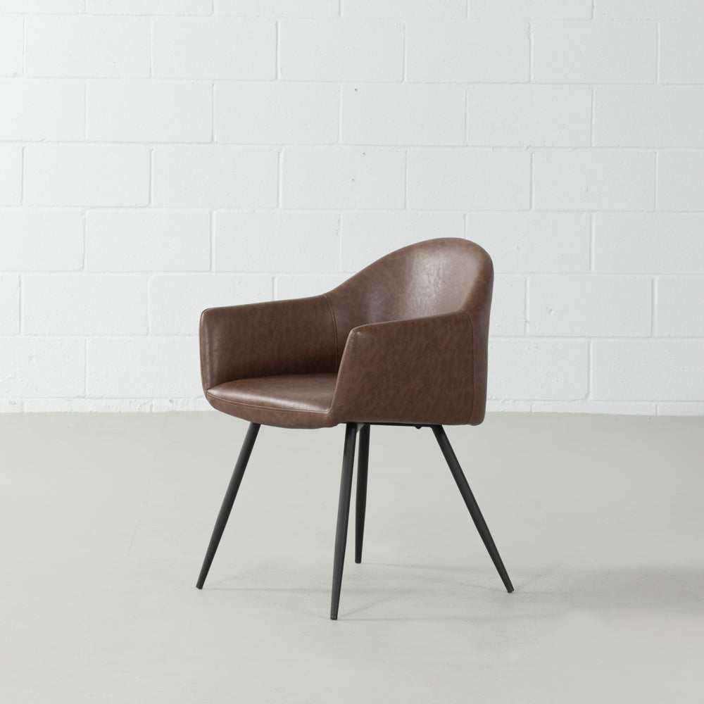 MILAN - Brown Vintage Leather Arm Chair