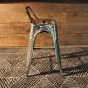Tolix Bar Stool with Backrest - 65 cm - Wazo Furniture