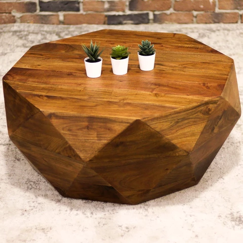 DUPONT - Acacia Wood Diamond Coffee Table - Wazo Furniture