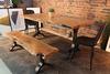 Acacia Live Edge Dining Table with Black Y Shaped Legs/Natural Color - Wazo Furniture