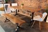 Acacia Live Edge Dining Table with Black Y Shaped Legs/Natural Color - Wazo Furniture
