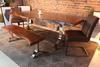 Acacia Live Edge Dining Table With Chrome Y Shaped Legs/Honey Walnut - Wazo Furniture